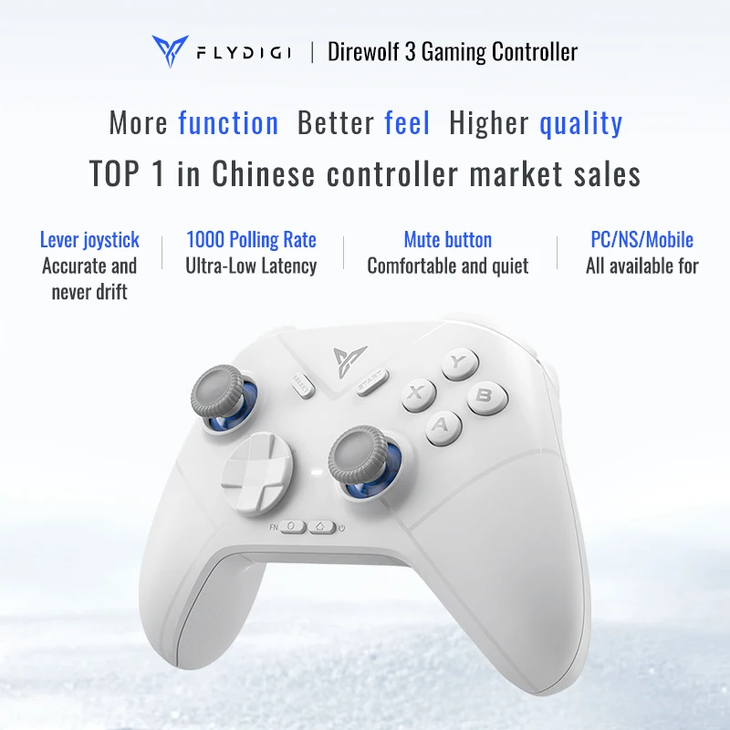 Фото Игровой контроллер Flydigi Direwolf 3/ Direwolf 4, рычаг, джойстик, беспроводной, скорость опрокидывания 1000 Гц, линейный ПК, iOS, Android, геймпад №1
