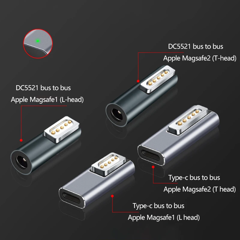 

For Magsafe1 Magsafe 2 Type C Magnetic USB PD Adapter USB C Female Fast Charging 60W Magnet Plug Converter For MacBook Pro
