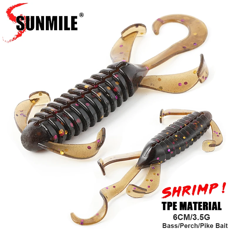 

SUNMILE 20pcs Fishing Lures Crayfish Shrimp 8cm/3.3g Soft Baits Creature Baits Iscas Artifical bait for Bass Perch Fishing Baits