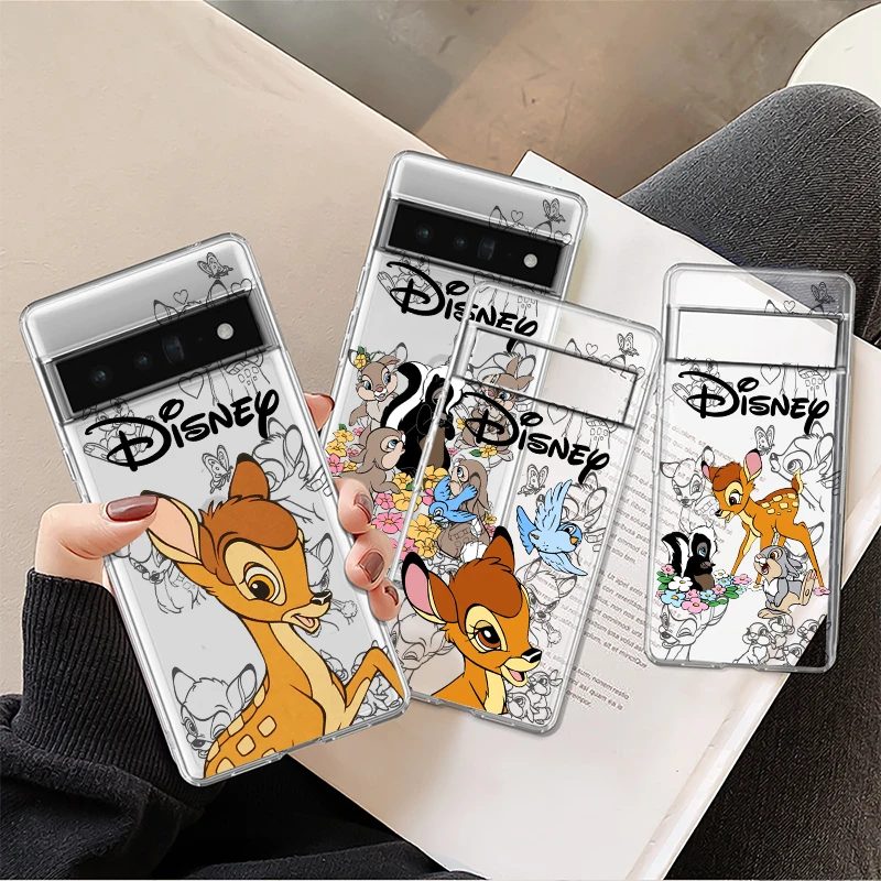 

Bambi Cute Anime For Google Pixel 8 7 6 Pro 6a 5 5a 4 4a XL 5G Transparent Phone Case Cover Shell