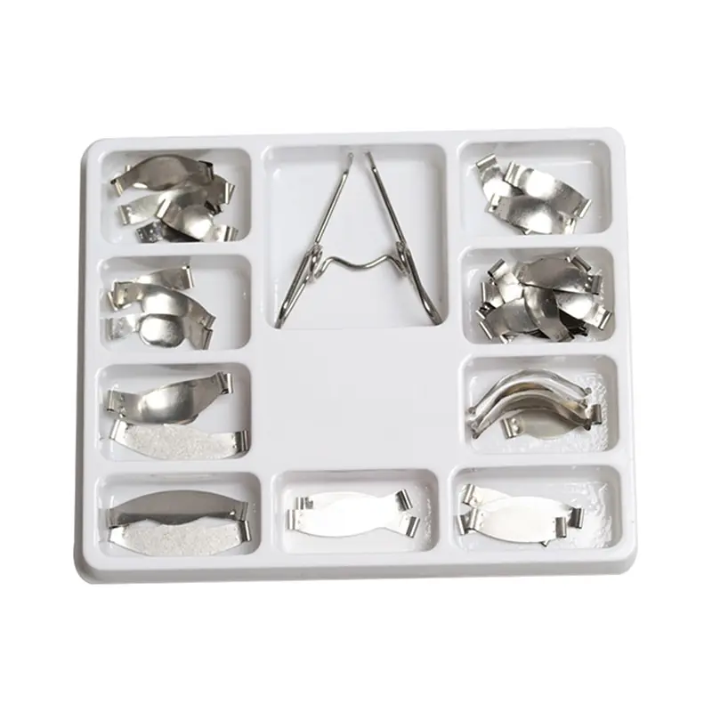 

36pcs/Pack Dental Saddle Contoured Metal Matrices Matrix Universal Kit with Spring Clipse Dentsit Oral Care