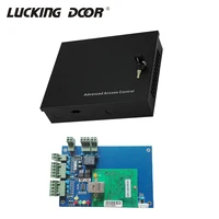 1/2/4 Door Office Entry System Access Control Panel Board with DC12V 5A Metal Power Supply Converter Box TCP/IP