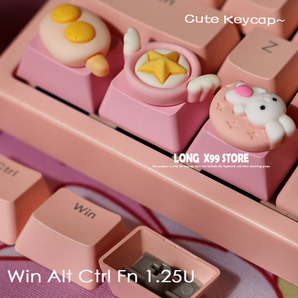 

Kawaii Mechanical Keyboard Caps Personality Keycap Beautiful Girl Pink 1.25u Win Ctrl Alt Fn Custom Diy Key Cap Backspace Keys