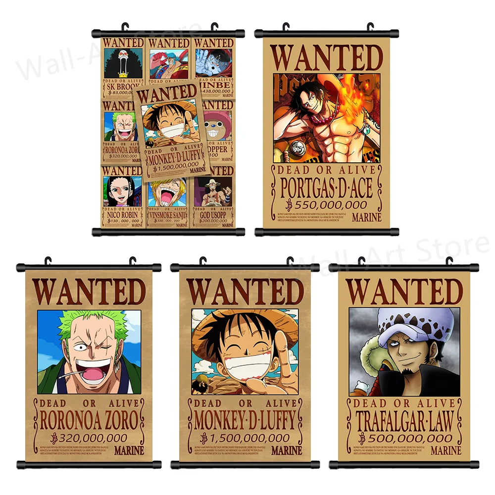 

One Piece Poster Anime Luffy Scroll Painting Wall Hanging Paintings Canvas Pictures Prints Living Room Art Home Decor Modular