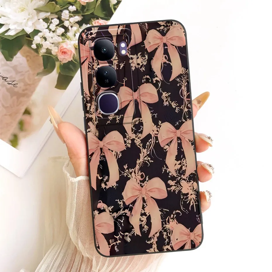 Фото Чехол для телефона Vivo V40 Lite (IDN) V2417 с милым мультяшным рисунком для Vivo V40lite 4G 5G IDN, защитный мягкий силиконовый чехол для камеры №2