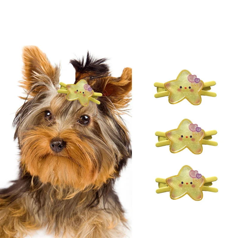 

Pet Hair Clips Cute Star Shape Puppy Hairpin for Small Dogs Products Pets Hair Grooming Accessories