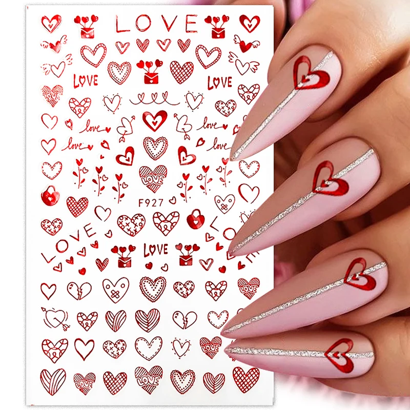 

1PCS 3D Heart Nail Sticker Romantic Art Tulip Flowers Nail Decals Personalized Graffiti Lasting Press On Nails DlY Nail Supplies