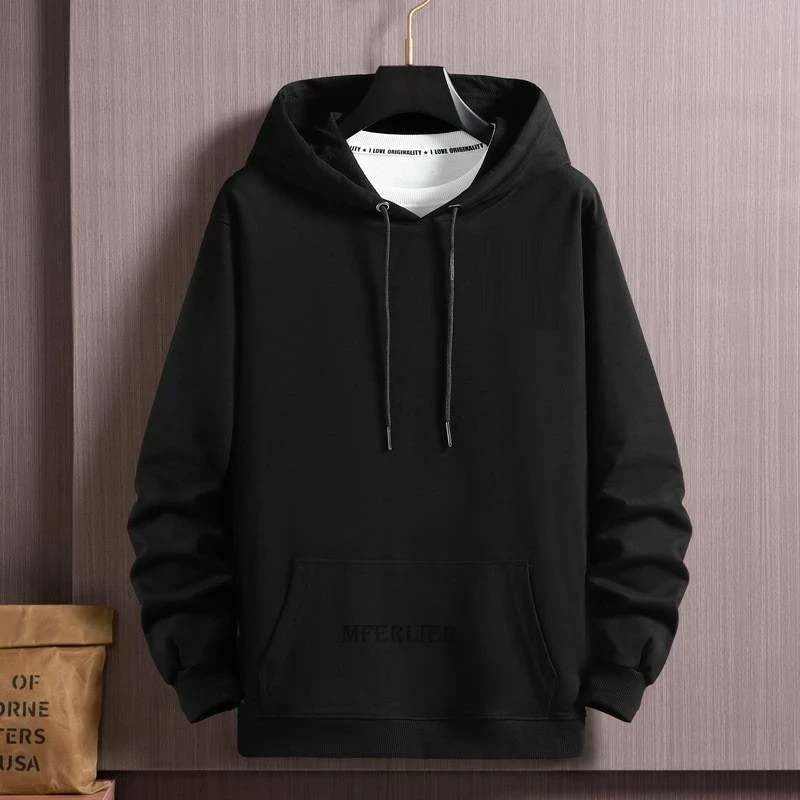

autumn winter men fleece sweatshirt hooded sports hoodies plus size 12XL 10XL loose pull over coat thick