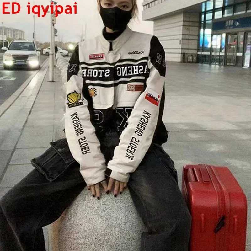 

Женская куртка-бомбер с длинным рукавом, винтажная куртка со съемным подолом