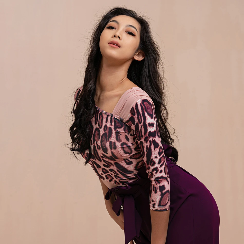 Женские топы для латиноамериканских танцев с рукавом до локтя бальных Танцев