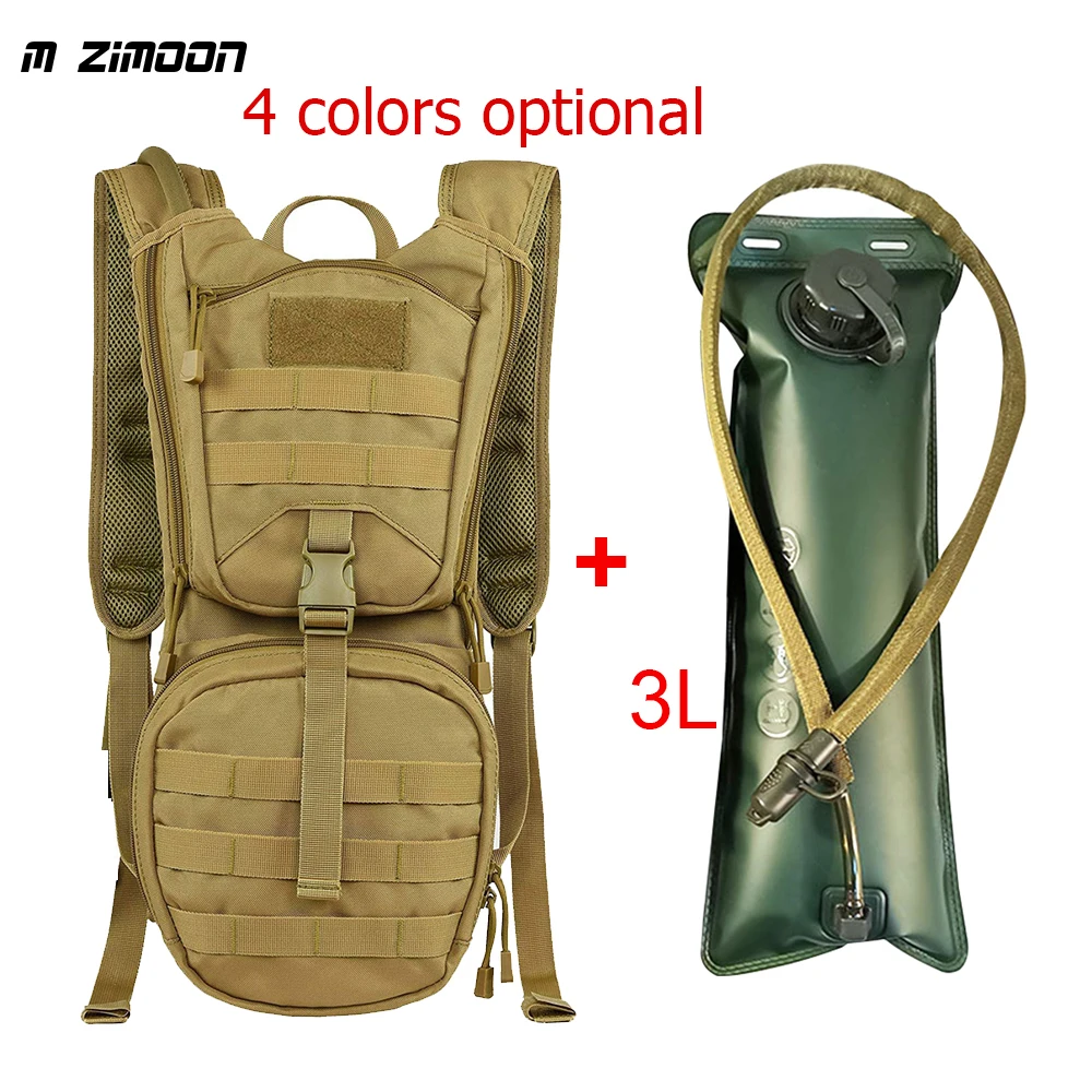Mochila táctica 2 en 1 con vejiga de agua, bolsa militar de hidratación para ciclismo al aire libre, montañero, bolsa de almacenamiento de agua