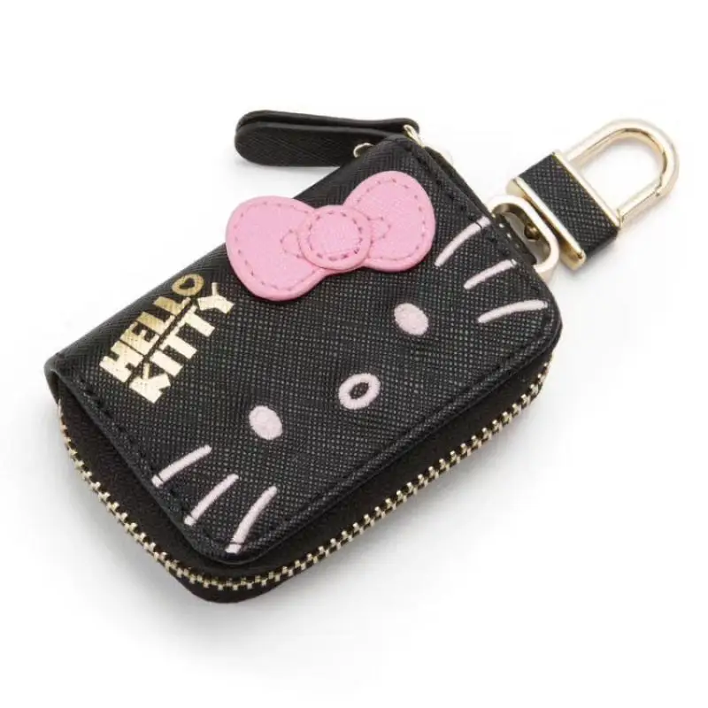 

Kawaii New Cartoon Hello kitty My melody Kuromi Anti-Lost Key Case Zipper Car Key Case Multifunctional Leather Storage Bag Gift