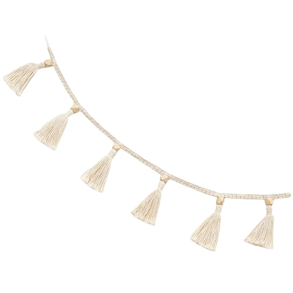

Kids Decor Decorative Wall Ornament Tassel Hanging Pendant The Banner Multipurpose Cotton Rope Hand-woven Room Baby Garland