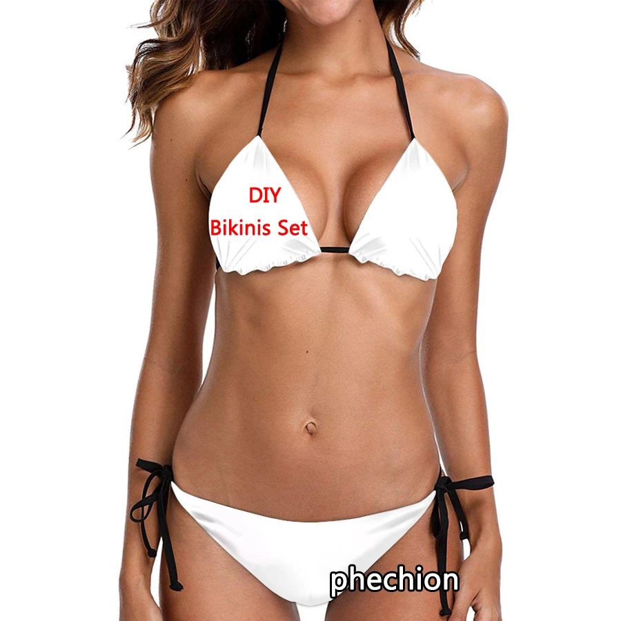 

phechion Sexy Cute Bikinis Swimsuit DIY 3D Print Fashion Sandbeach Swimming Suit For Women Bikinis Set I01