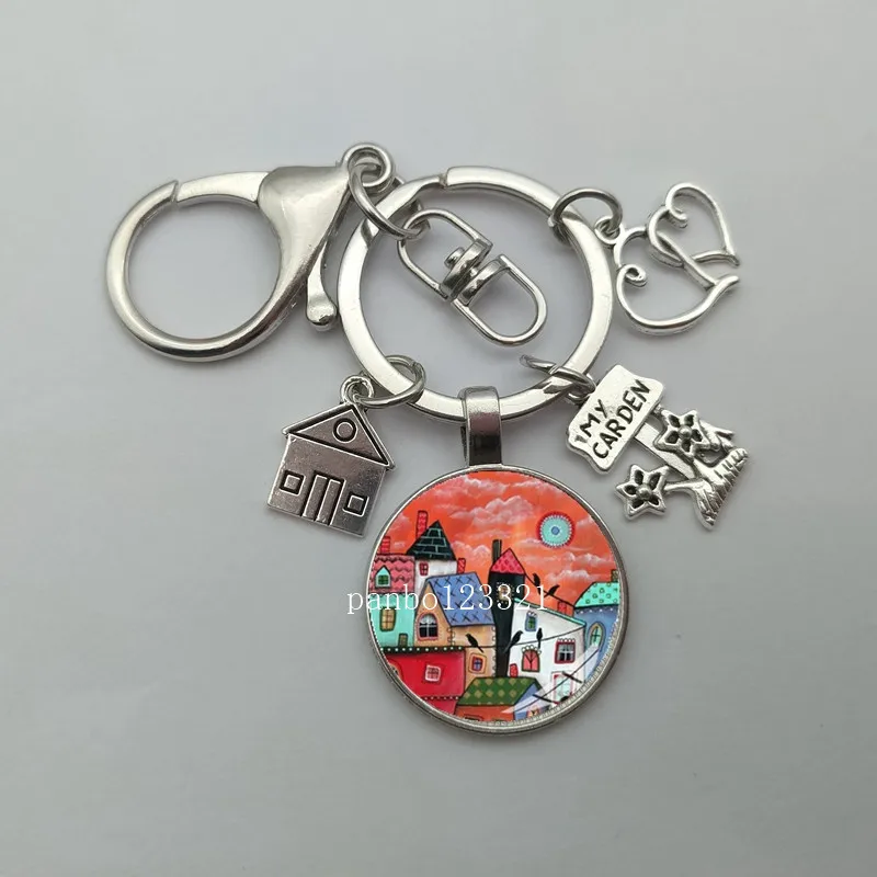 Взрывной новый брелок домик красивый под звездами дом ювелирные изделия подарок