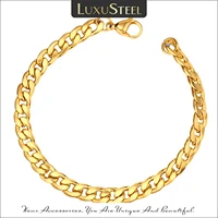 luxusteel mens cuban link chain bracelets width 6mm8mm10mm length 22cm stainless steel chain jewelry