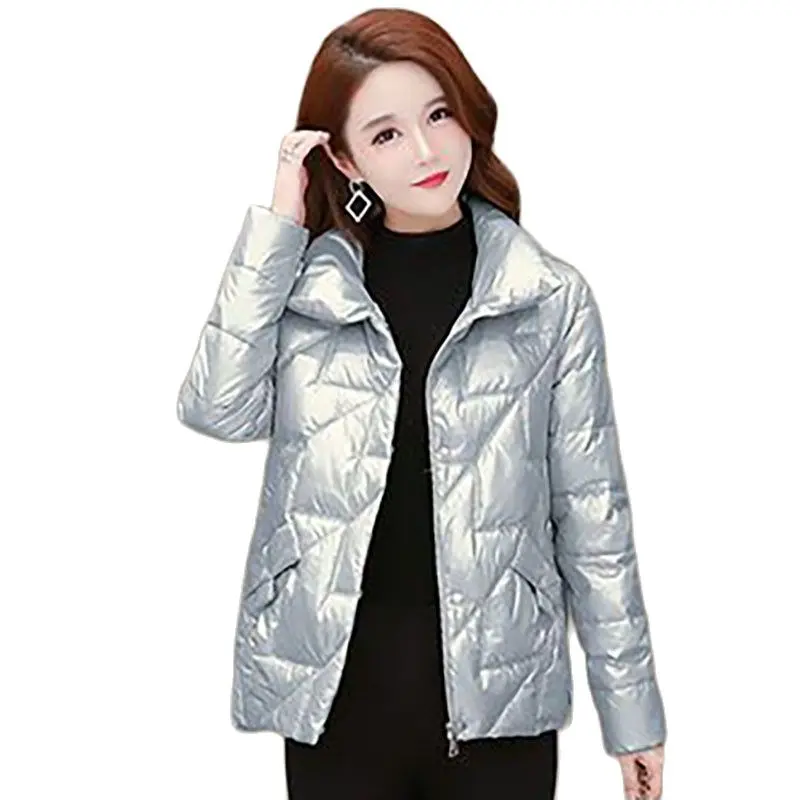 

New Bright Cotton-padded Jacket Female Explosions Dirty-Resistant Down Cotton Coat Fashion Korean Version Of Bread And Clothing