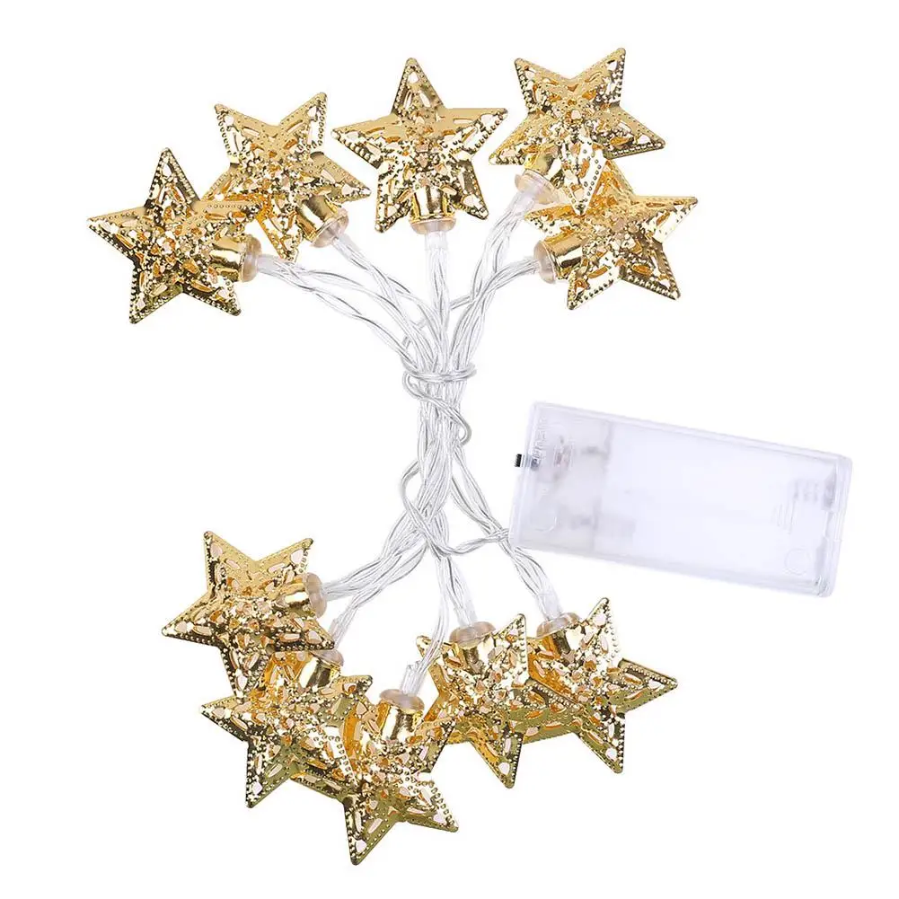 

LED String Light Energy Saving Environmental Protection Xmas Wedding Home Metal Crack Star Battery Outdoor Bedroom Lamp