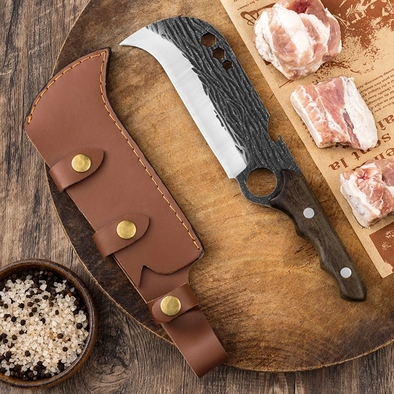 Кованый стальной нож для резки дерева бревен ветвей нарезки лагеря мясника