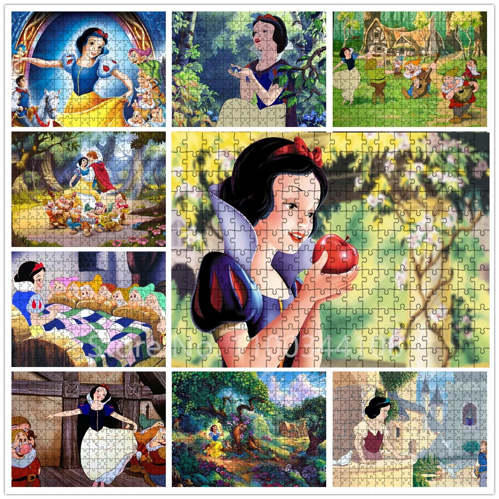 

Snow White and The Seven Dwarfs Jigsaw Puzzles Disney Cartoon 300/500/1000 Pieces Puzzle for Adults Kids Educational Toys