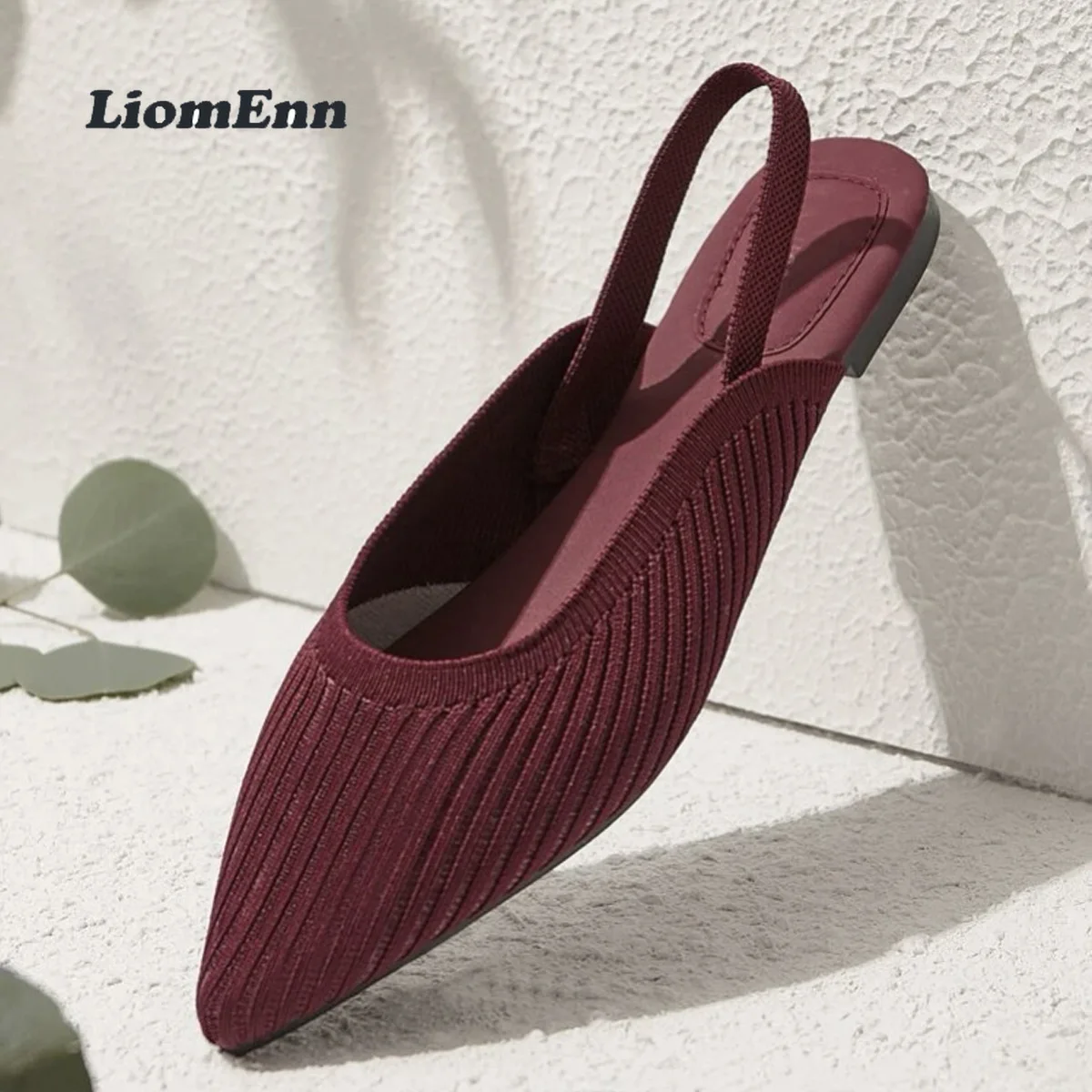 

Ladies Slingback Mesh Sandals Women 2022 Summer Pointed Toe Low Heels Mules Women Casual Flats Slippers Sexy Party Wedding Shoes
