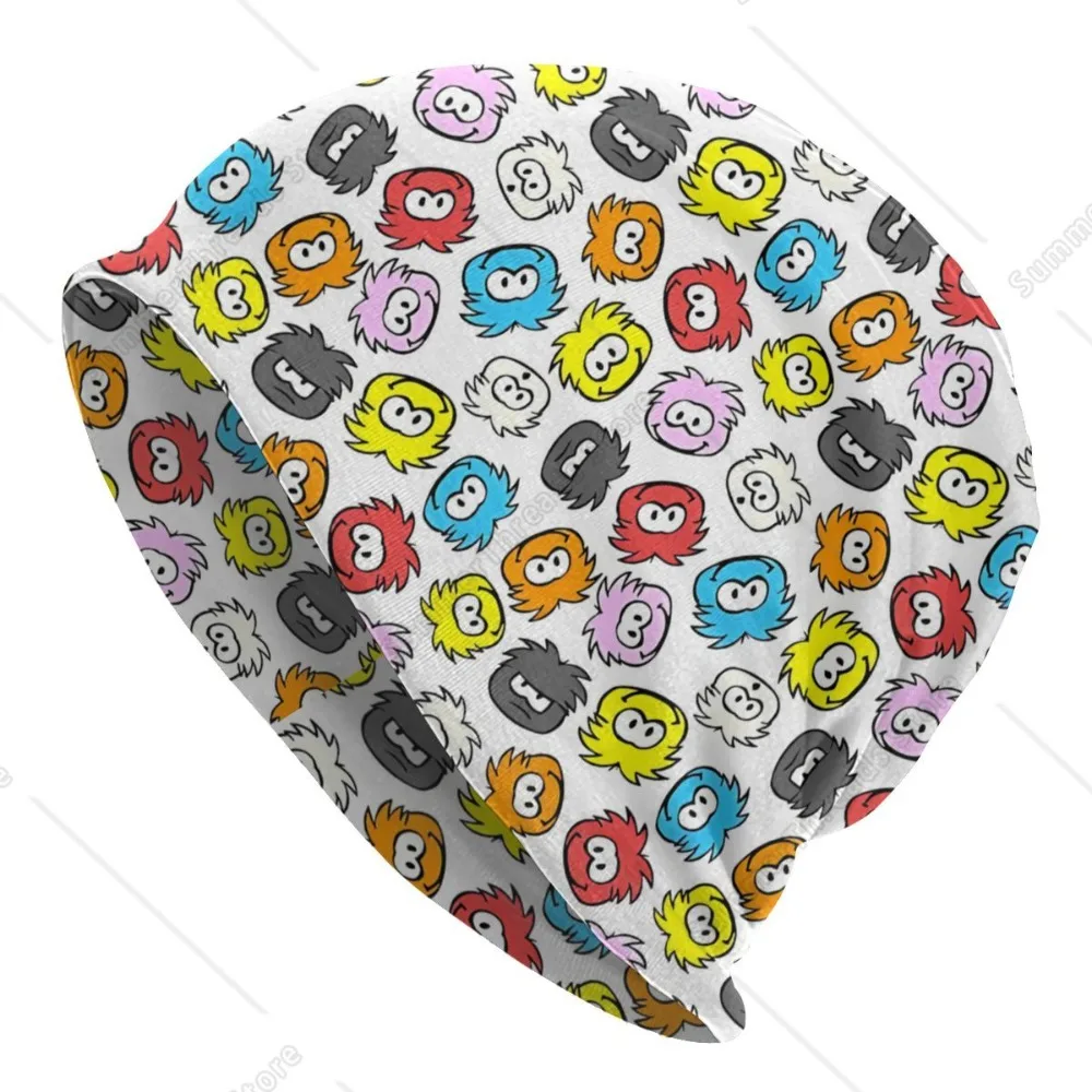 Шапочки с изображением пингвина и черепа модные шапки старый стиль пышный узор
