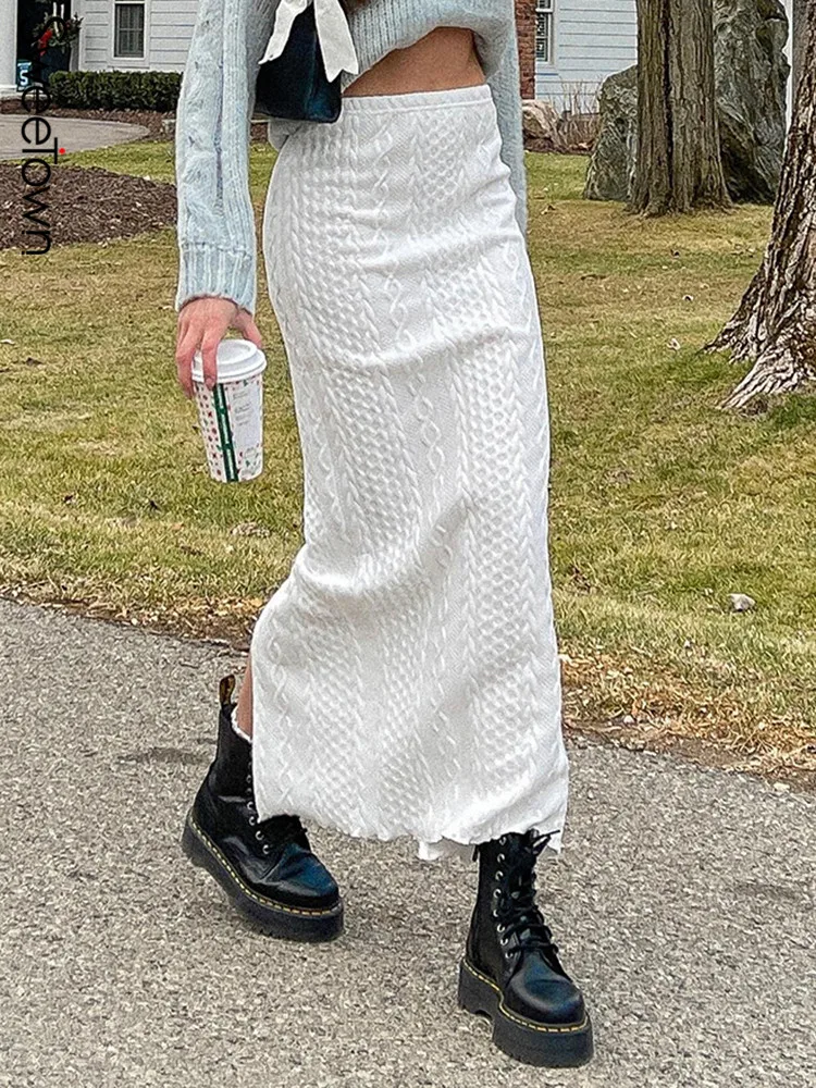 

Женская длинная юбка с высокой талией, в Корейском стиле