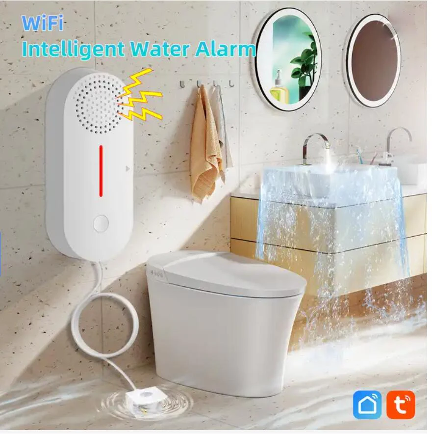 

Умный Wi-Fi датчик утечки воды Tuya, детектор перелива воды