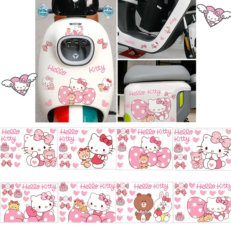 

Hellokitty аниме мультфильм автомобиль наклейка Kawaii электрические транспортные средства декор лента компьютер Обложка царапины автомобиль рек...