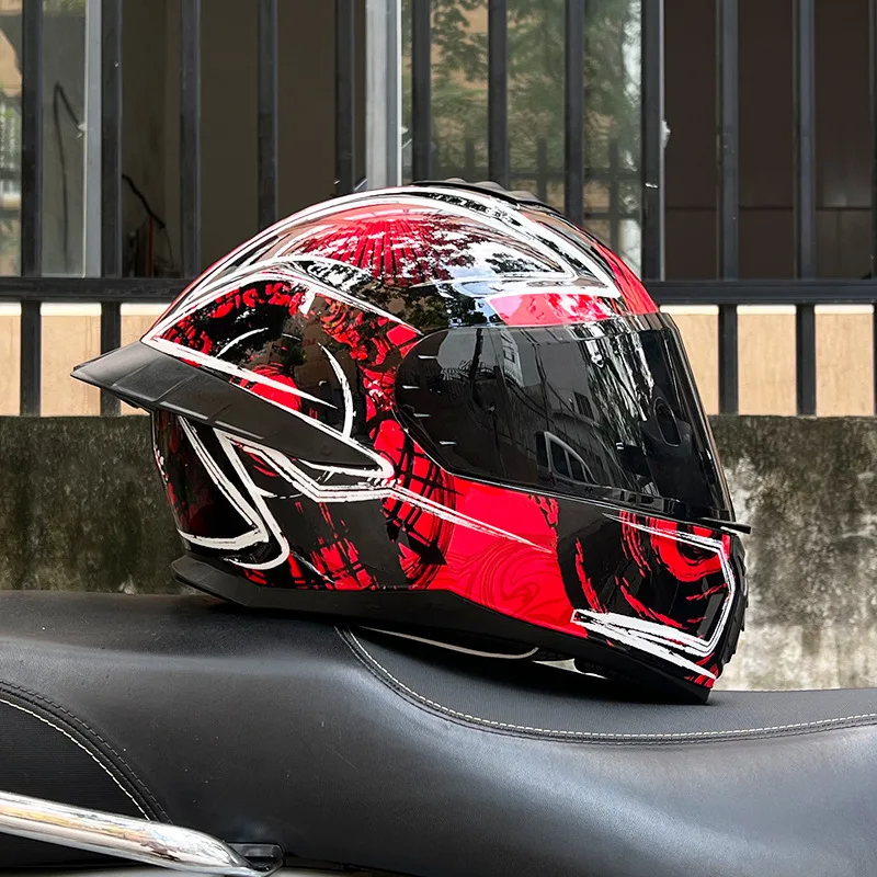 Полнолицевые мотоциклетные шлемы Гоночный шлем Двойной козырек Шлем для