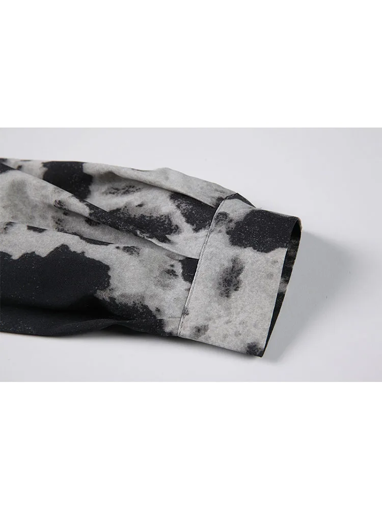 Блузка женская с длинным рукавом и цепочным воротником в готическом стиле весна