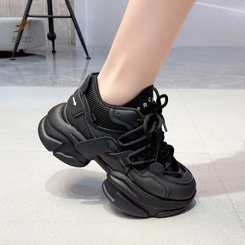 

Women's Vulcanize Shoes Women Platform Sneakers 2023 Spring Luxury Lace Up Casual Sports Shoes for Women Ladies Running Shoes