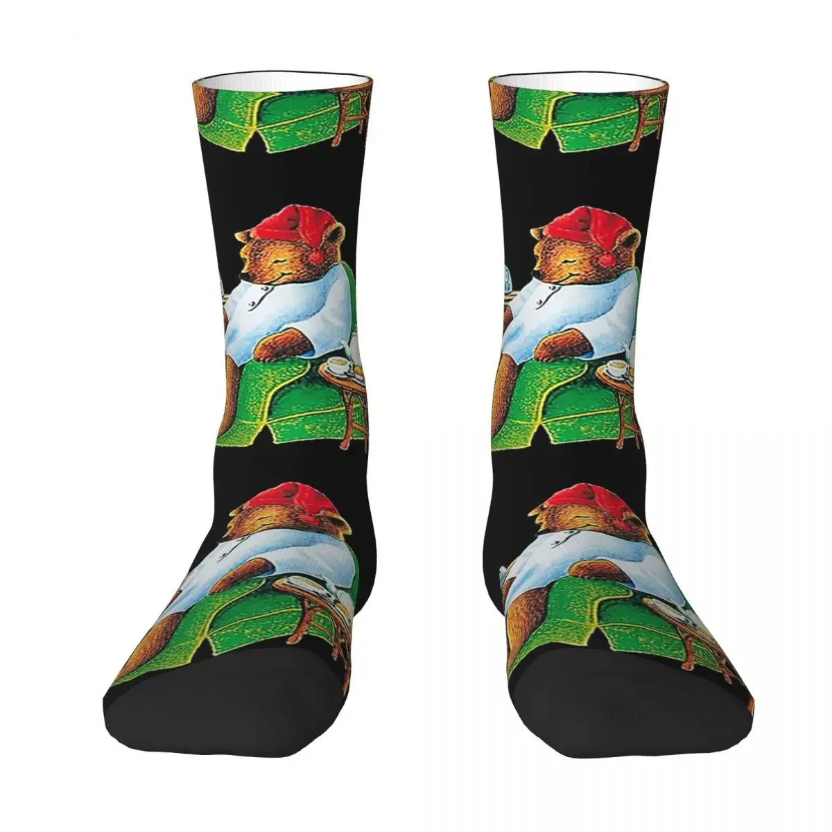 

All Seasons Crew Stockings Celestial Seasoning Sleepytime Tea Bear Pullover Socks Harajuku Hip Hop Long Socks for Men Women