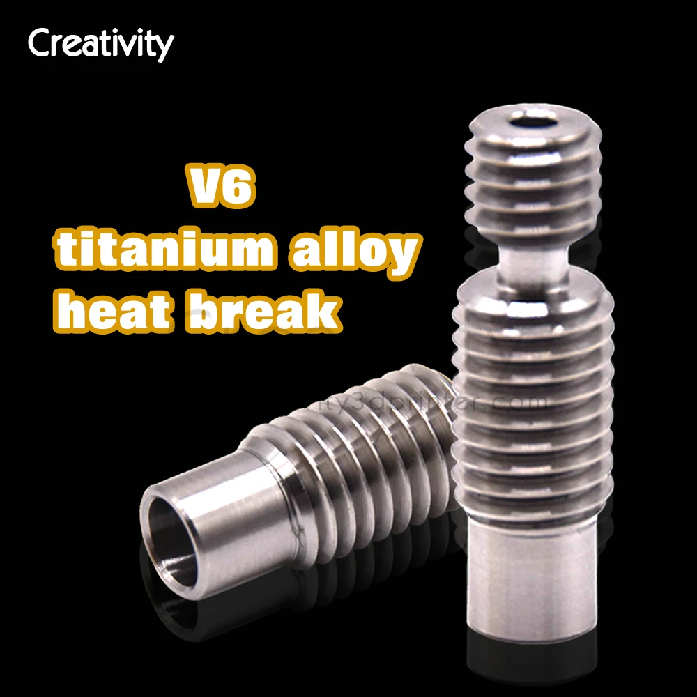 

High quality V6 Titanium Alloy Heat Break TC4 for E3D V6 HOTEND Heater Block 1.75MM Filament Remote Feeding Tube super smooth