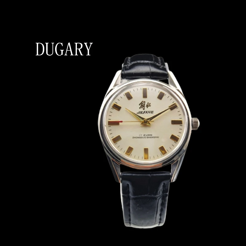 

DUGARY Vintage Shanghai Watch Men 8120 Hand Wind Mechanical Wristwatches 36mm Jiefang Watches 1963 Homage Clocks Dome Acrylic