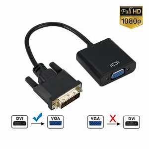 Full HD 1080P DVI-D DVI To VGA Adapter Video Cable Converter 24+1 25Pin to 15Pin Cable Converter For PC Computer Monitor