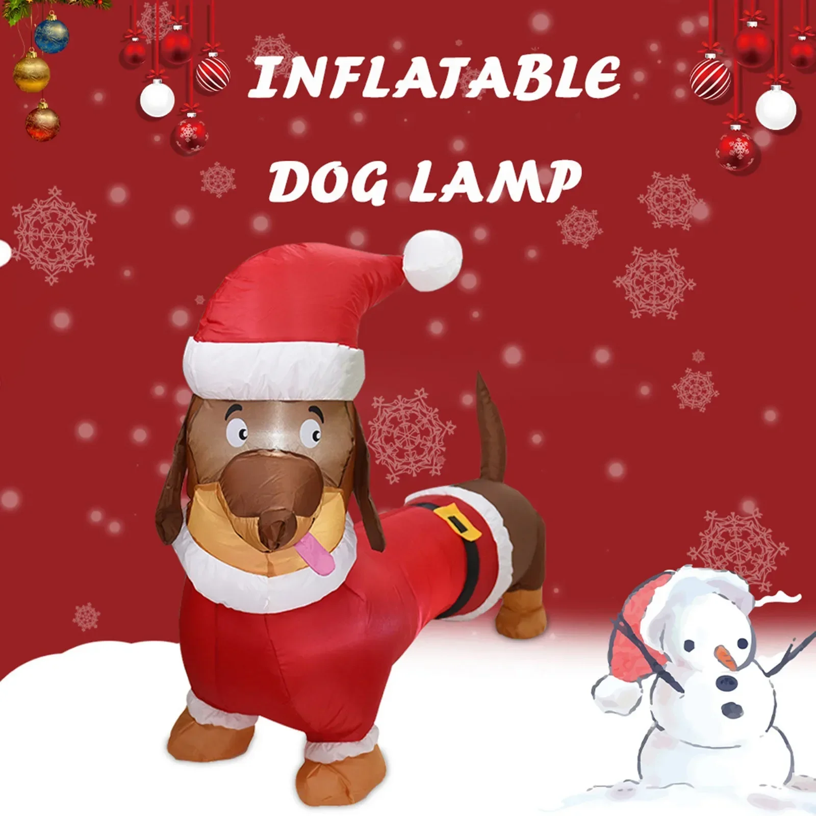 

4FT Dachshund Weiner Dog Air Blown Inflatable Outdoor Toys Puppy Dog Christmas Holiday Yard Lawn Party Decoration with LED Light