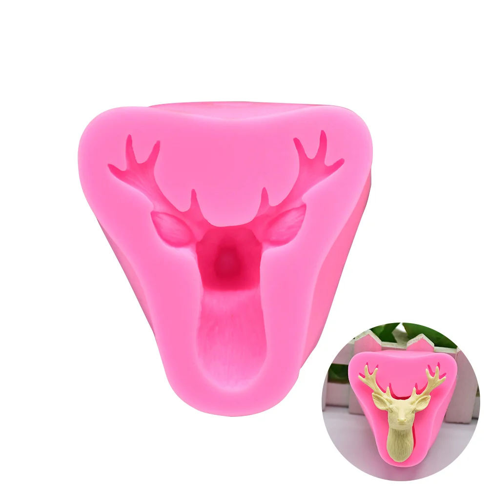 

Christmas Silicone Mold Moulds Fondant Molds Mould Head Candy Deer Cake Baking Chocolate Form Cookie Pan Muffin Cube Ice Dessert