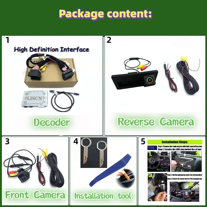 

Камера заднего вида для помощи при парковке для Audi A3 S3 RS3 8v 8p 2012-2020, оригинальный экран Plug & Play, передняя задняя резервная камера ночного видения