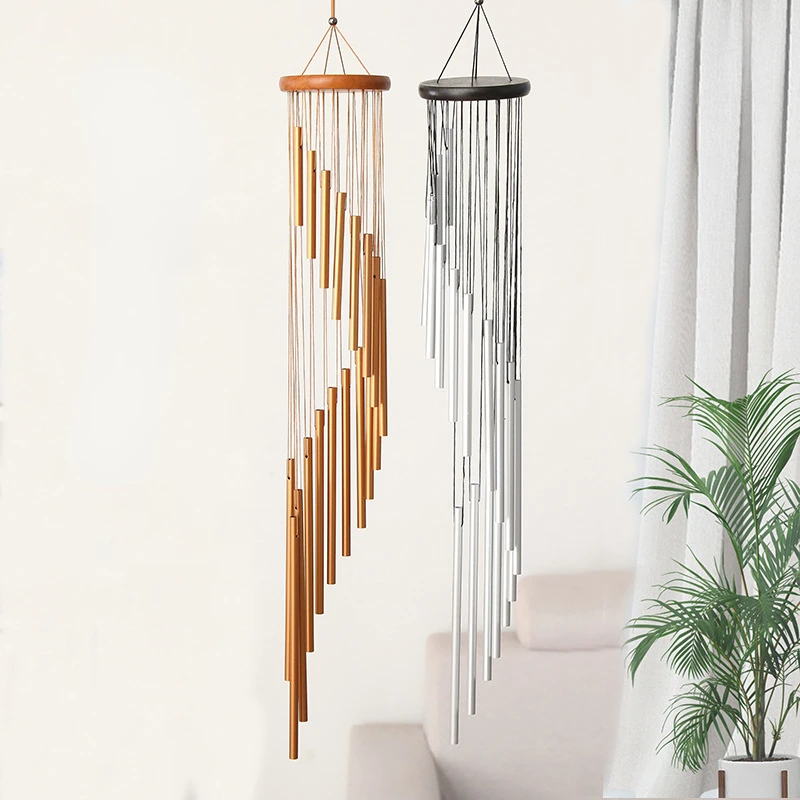 

2023 Wind Chime Outdoor Elegant Hanging Decorations 35in 18 Aluminum Tube Modern Room Decor Nordic Bedroom Garden Pine Wood