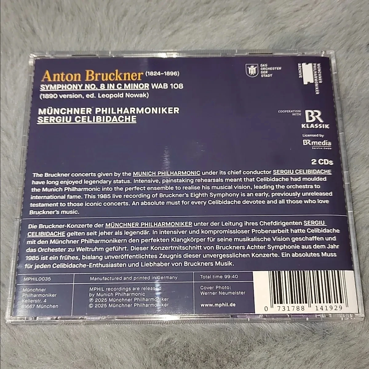 Классический музыкальный компакт-диск Anton Bruckner Best Ser Tud Celibidache Альбом 2 шт. Музыкальная запись Косплей Walkman Car Soundtracks Коллекция коробок (art.: 3920cf6aa8a9d) - 3920cf6aa8a9d