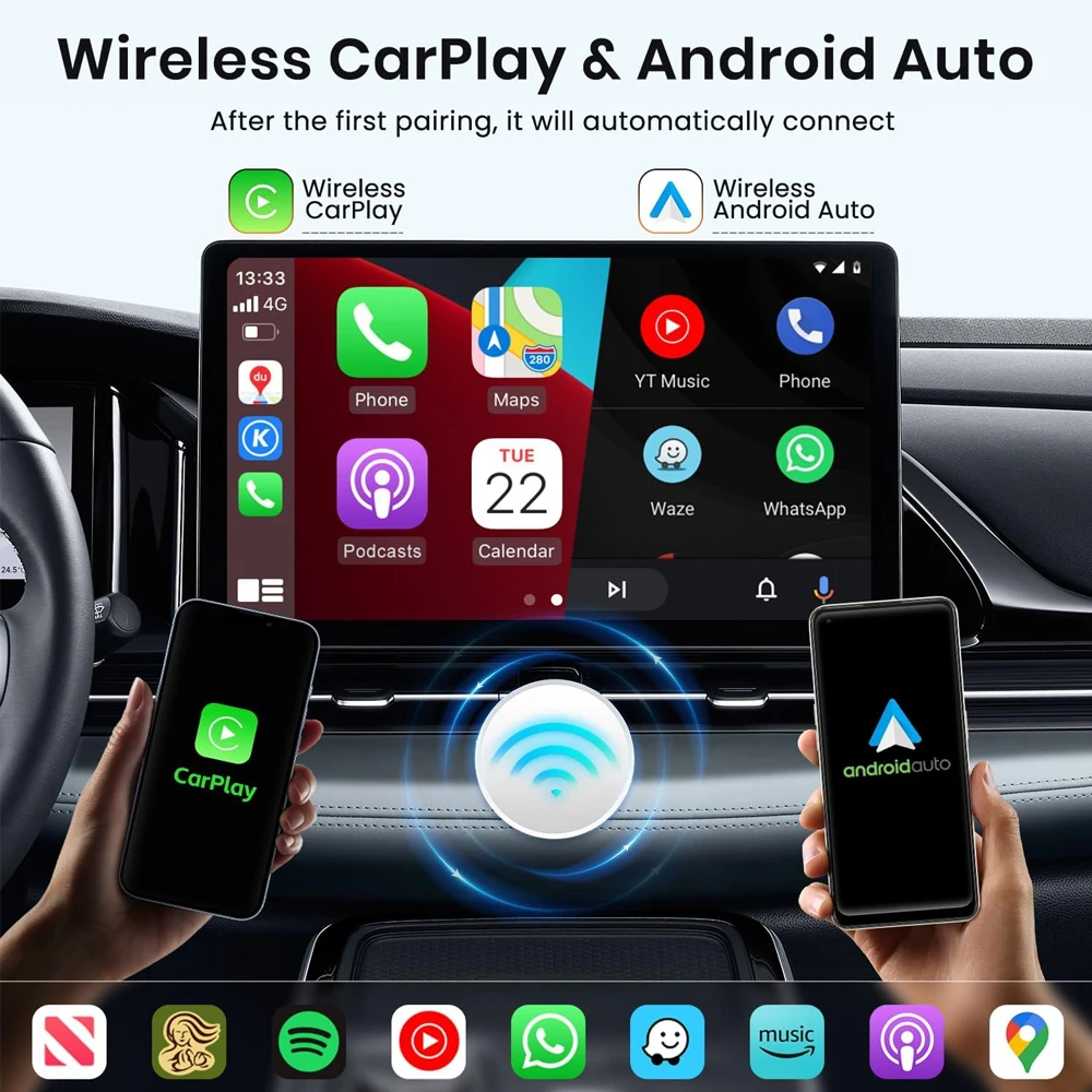 Фото Автомагнитола Android 16 с CarPlay и GPS-навигацией для Toyota, Hyundai, Nissan, Kia, LADA, FIAT, VW, 9-10 дюймов №3