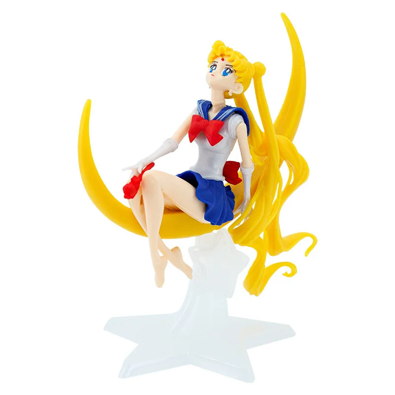 

15CM Anime Sailor Moon PVC Figure Stand Model Desk Sign Toy for Fans Birthday Christmas doll Gifts Boys and Girls