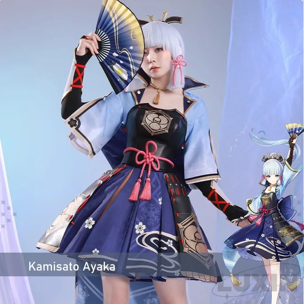 

Kamisato Ayaka Cosplay Genshinimpact Cosplay Costume Dress Suit Wig Outfits Anime Game Kamisato Ayaka Costumes for Halloween