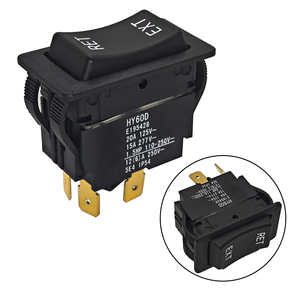 1 шт. HY60D кулисный переключатель RET-EXT DPDT 20A 125VAC 4Pin (ON)-OFF-(ON) кнопочный с
