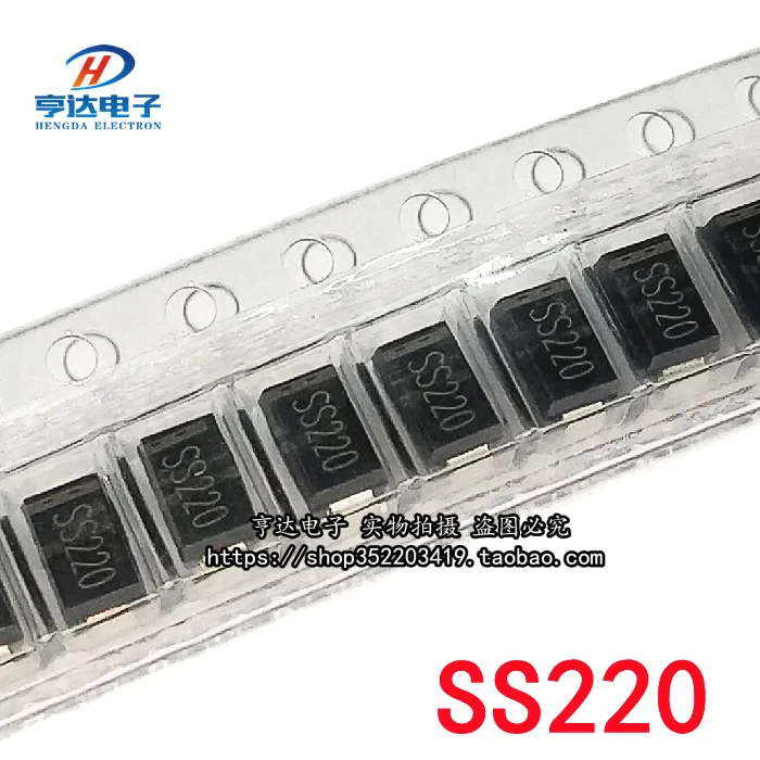 

30pcs origianl new SS2200 SR2200 SS220 SMA 2A 200V Schottky diode
