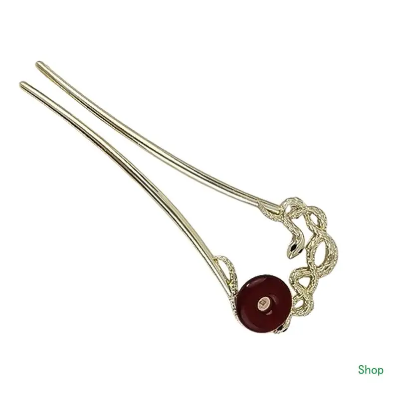 Прямая поставка элегантная филигранная заколка для волос в виде змеи буяо