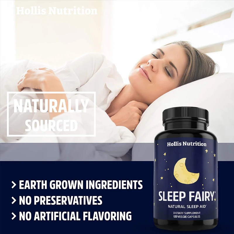 

Melatonin, Nonhabitual Sleep Supplement, Natural Sleep Aid, L-Theanine, 5-HTP, Valerian Root, GABA, Magnesium, Chamomile