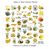 50pcs laptop for kids bee cartoon sticker luggage stationery waterproof pvc accessories cup windows diy craft student home decor