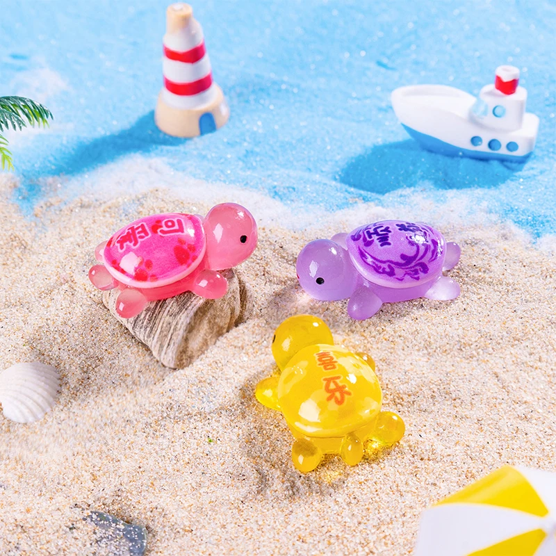 Мультяшная милая светящаяся удача богатство черепаха аквариум миниатюрная